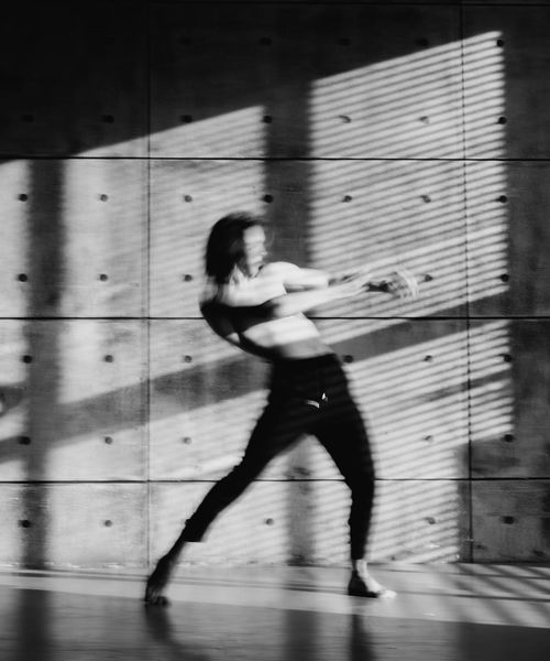 Silhouette of a man showing body structure and balance.